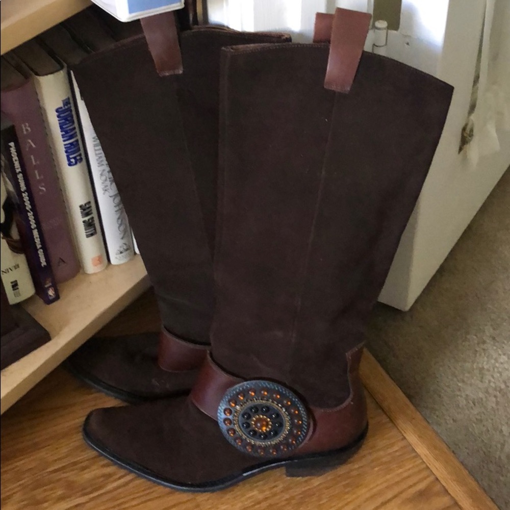 Boho Suede Western Style Boots